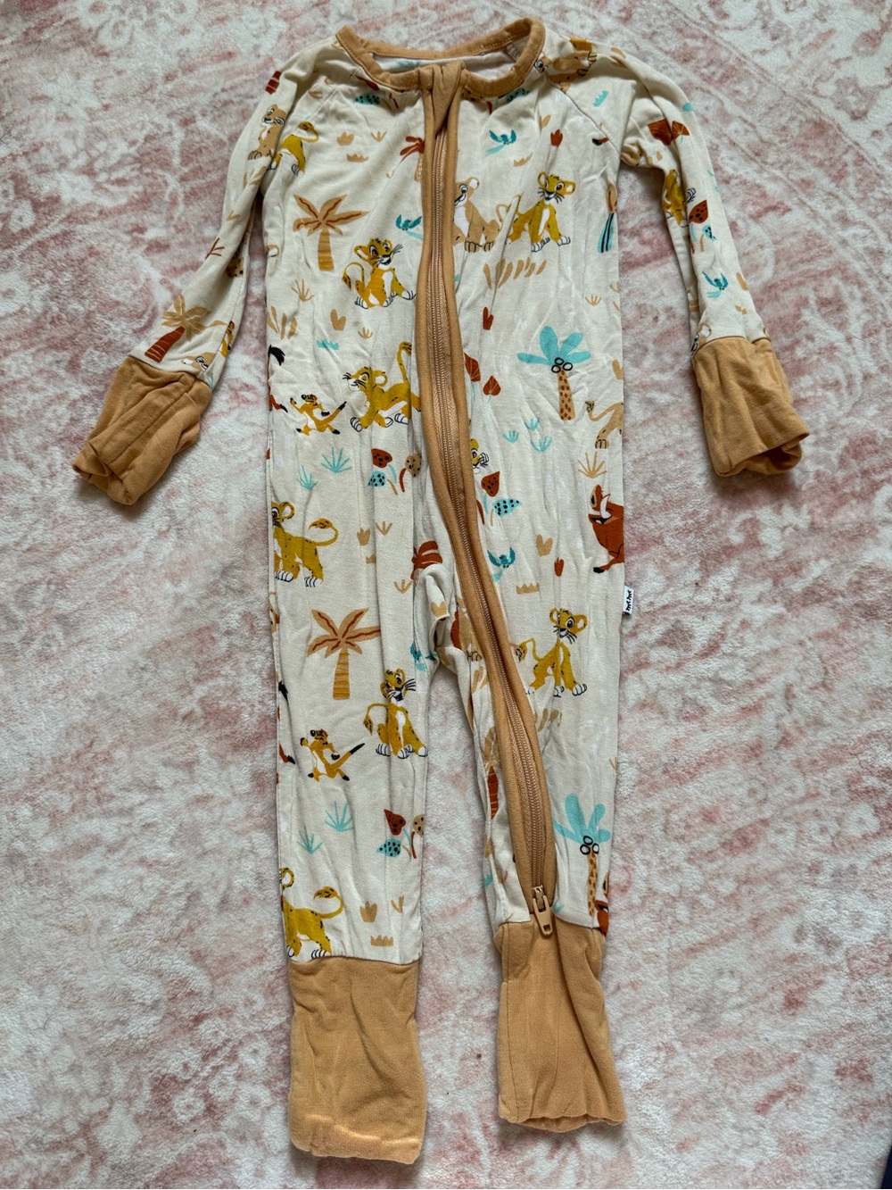 Disney Little Sleepies Bamboo Lion King Zippy 0-3 Months Simba Footie Pajamas
